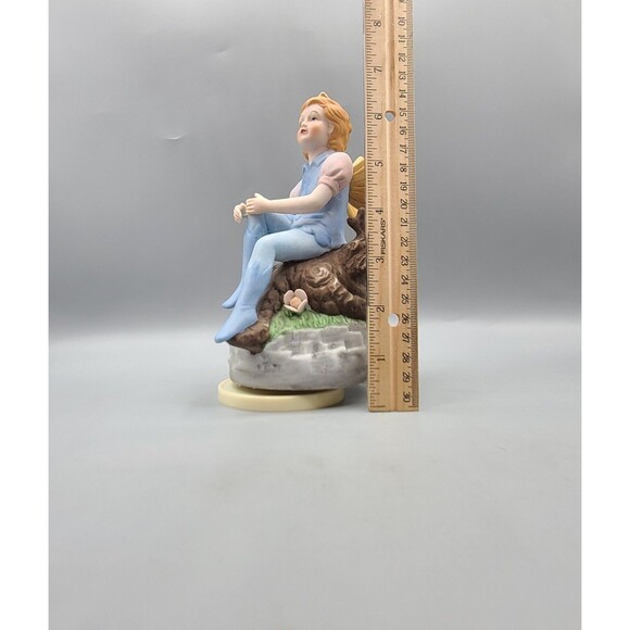 Mann Ceramic Fairy Sitting On A Tree Music Box 1982 Twaian - Picture 12 of 12